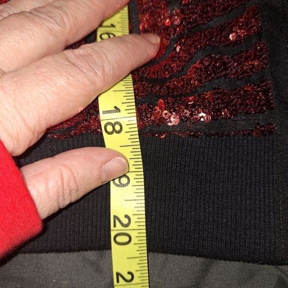 Starlette Red Sequin Zipper Jacket Small - Picture 4 of 5